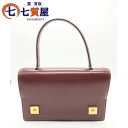【中古】希少・良品 HERMES エルメス ヴィンテージ 刻印有 〇Q ピアノ ボックスカーフ ボルドー ハンドバッグ