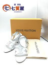 【中古】新品同様・未使用 LOUIS VUITTON ルイヴィトン ホライゾンライン サンダル Vibram(ヴィブラム)ソール ホワイト×ゴールド金具 アンク...