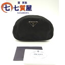 【中古】美品 PRADA プラダ ナイロン ブラック ポーチ 化粧ポーチ