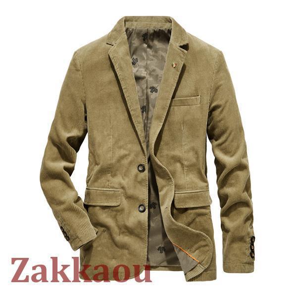 テーラードジャケット メンズ 無地 コーデュロイ スーツ ブレザー ジャケット スリム 2ボタン 紳士服 ビジネス カジュアル 通勤 春秋 ロング