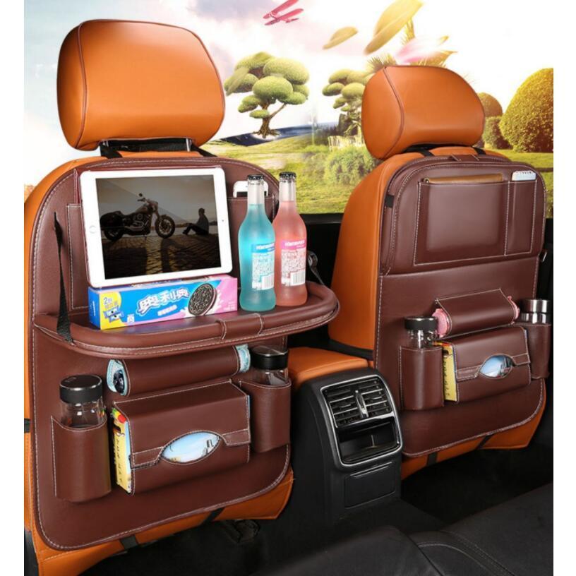 シートバックポケット 2type 5color 後部座席 収納 大容量 車内 防水 テーブル ゴミ箱 レザー シート ..