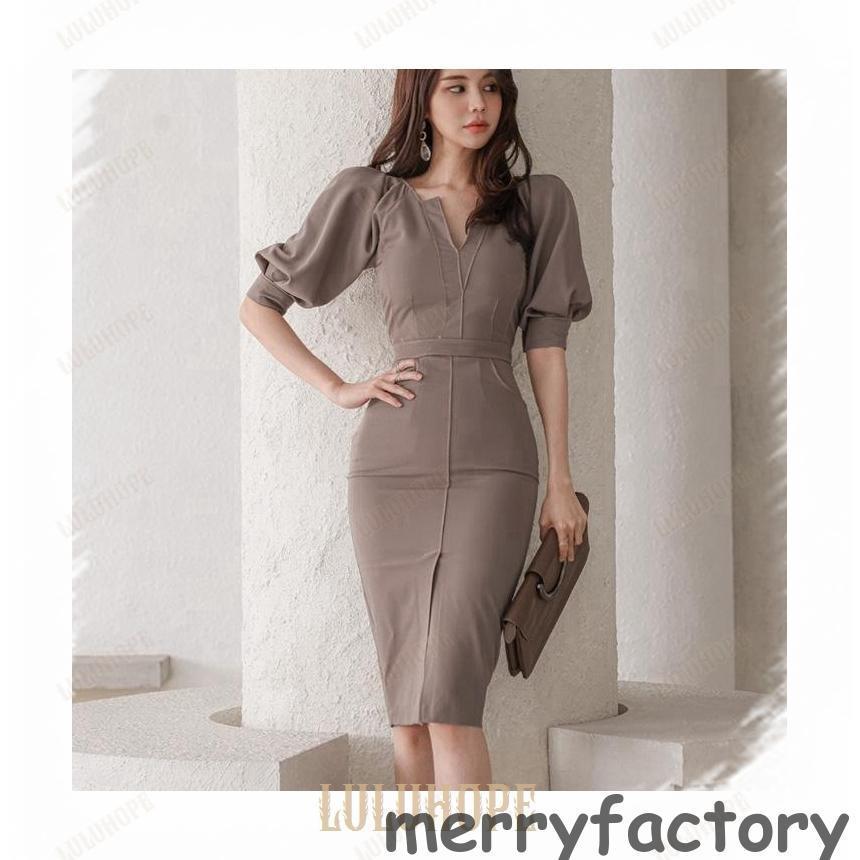 夏新品ワンピースレディース キャバドレス ドレス ワンピース七袖 パーティー お呼ばれ 20代30代40代 エレガントワンピース 細身 キャバ Vネック