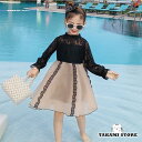 子供服 女の子 春秋 長袖ワンピース レース チュール ワンピース キッズ 子ども ドレス 可愛い 発表会 /入園式/卒園式/入学式/パーティワンピース(4)