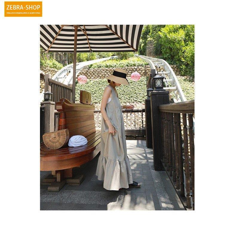 ワンピース レディース リゾート ロング 夏 無地 体型カバー ロングワンピース リネン ゆったり 大きいサイズ シンプル ベーシック ゆったり 20代