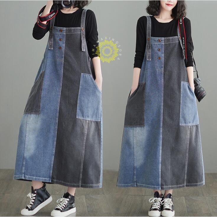 ワンピース デニム サロペット ジャンパースカート レディース オールインワン ジャンスカ ジャン春 夏 秋 ジャンスカ ゆったり カジュアル