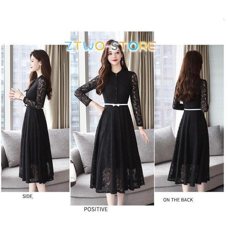 レースドレス 長袖ワンピース レディース キレイめ 30代40代結婚式 膝下丈ワンピース aラインドレス 通勤 オフィス ミモレ丈 パーディードレス 春新作