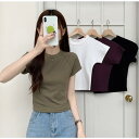 tシャツ Tシャツ 汗染み防止フレンチスリーブTシャツ レディース 無地 着痩せ 夏 リラックス カジュアル キレイめ 着心地 韓国ファッション 可愛い(4)