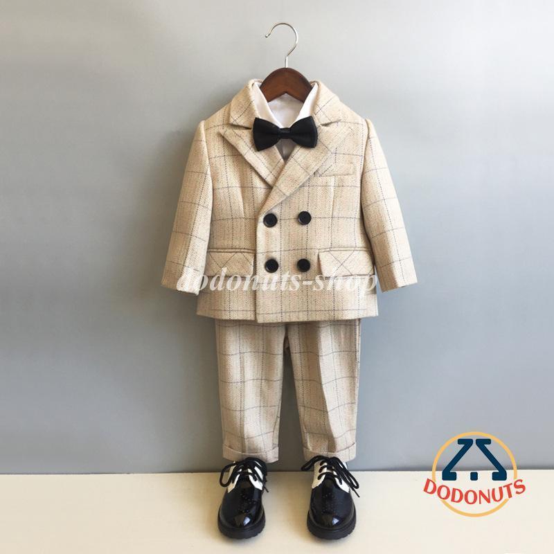 一部！子供服 フォーマル 格子柄 スーツ 入学式 卒業式 男の子 タキシード キッズ 結婚式 発表会 卒園式 七五三 ジュニア 80 90 100 110 120 130 140 150
