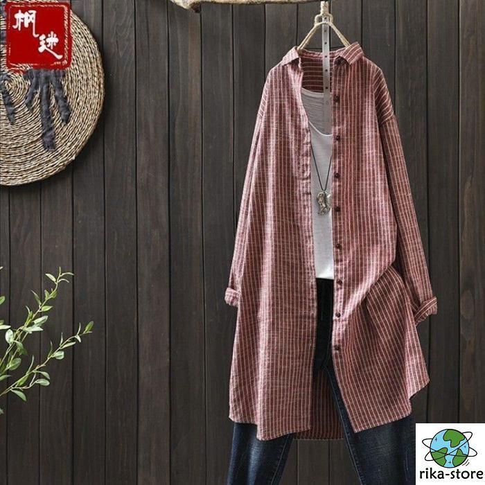 シャツロングシャツレディースストラ...