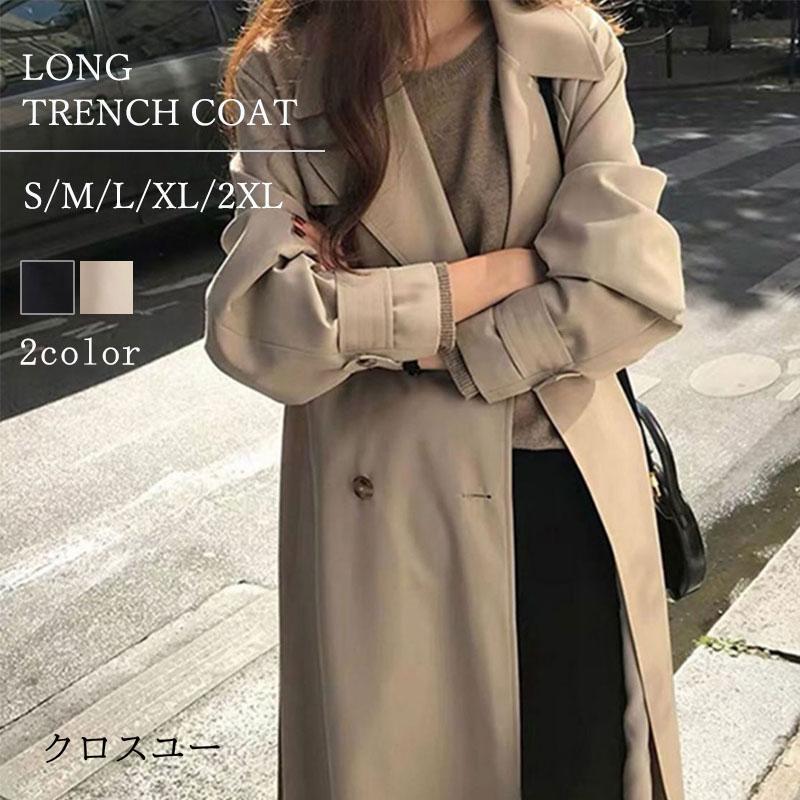 スプリングコート トレンチコート レディース 秋服 春 ロング Aライン ベルト付き オシャレ 着痩せ 韓国風 卒業式 入学式 母 通勤 OL 30代 40代 50代