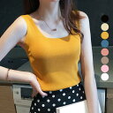 タンクトップ スクエアネックサマーニット 春 夏 秋