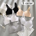 ブラジャー ジュニア レディース インナー 中学生 高校生 女の子 下着 単品 3/4カップ ノンワイヤー パッド入り 3列 3段ホック 無地 シンプ