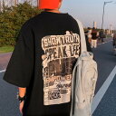 半袖Tシャツ メンズ ビッグシルエット tシャツ コットン ストリート系 Tシャツ シンプル カジュアル お洒落 夏物 吸汗速乾 薄手 涼しい お兄系