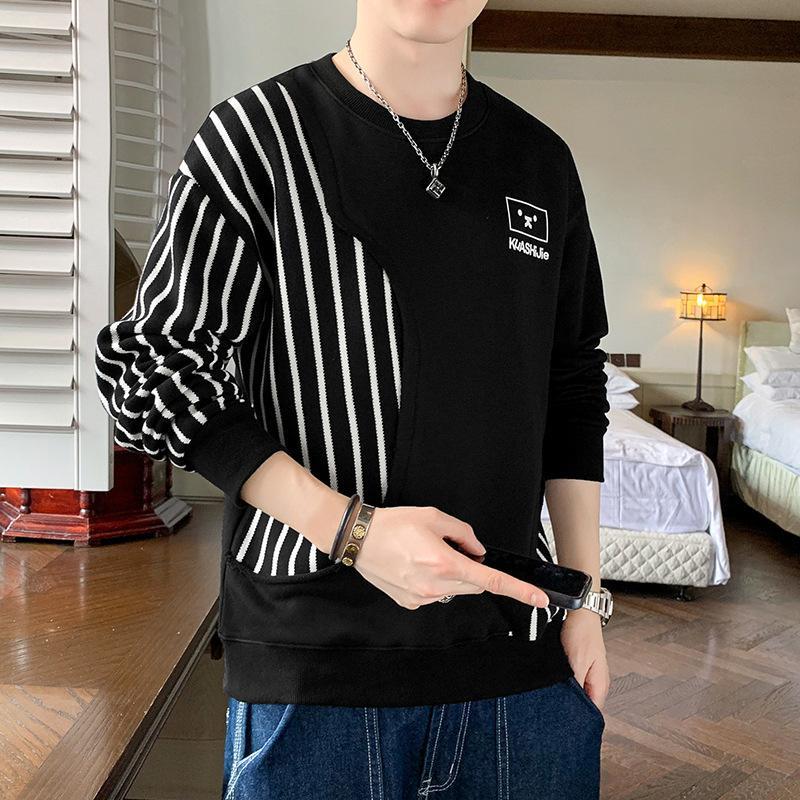 ストライプtシャツロンティーメンズ...