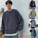 長袖Tシャツ メンズ トレーナー ロングt 春物 トップス 重ね着風 フェイク レイヤード ゆったり 無地 プルオーバー カジュアル Tシャツ 男の子 20代3...