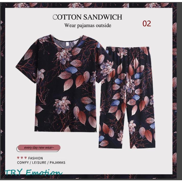 パジャマ レディース 老人 2点セット 半袖 七分ズボンル ルームウェア セットアップ ナイトウェア 部屋着 寝巻き おしゃれ カジュアル 快適 母の日ギフト 3