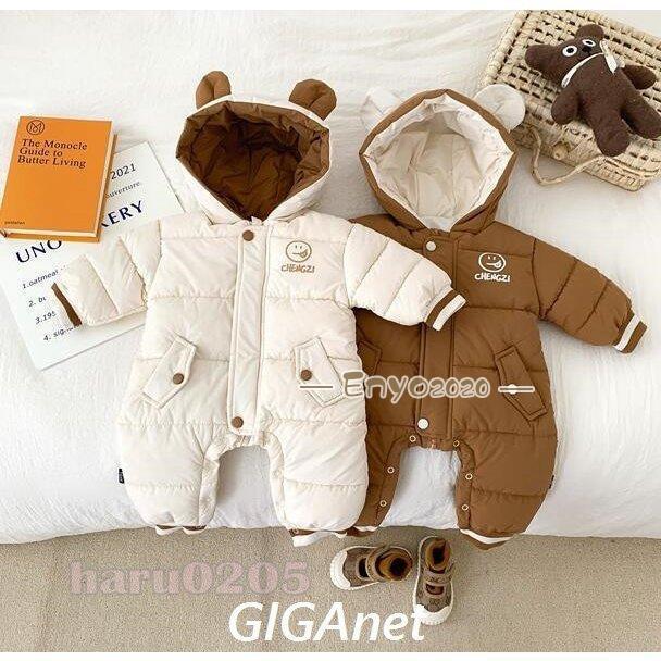 ロンパース ベビー服 防寒着 ジャンプスーツ赤ちゃん 起毛 おくるみ 着ぐるみ キッズ 子供 男の子 女の子 可愛い 普段着 通園 秋冬アウター フード付き お出かけ 出産お祝い■サイズ/73/80/90 cm