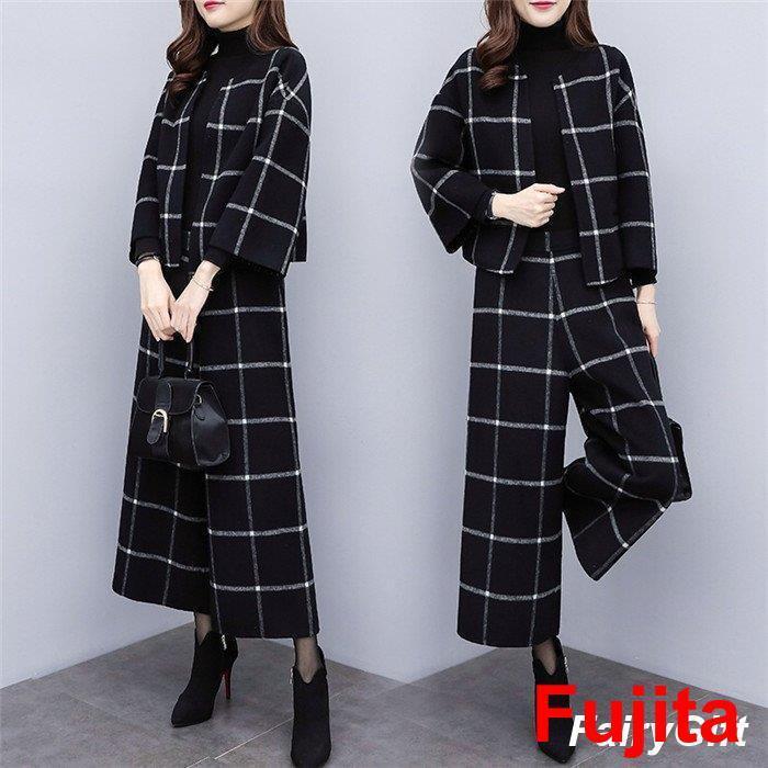 パンツセットアップ ワイドパンツ レディース 秋 冬 パンツ ガウチョパンツ コート アウター 通勤 入学式 卒業式 フォーマル チェック柄 30代 40代 大...