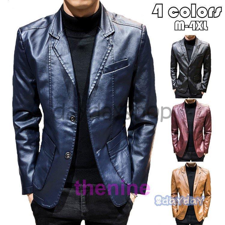 レザージャケット春秋冬ライダースジ...