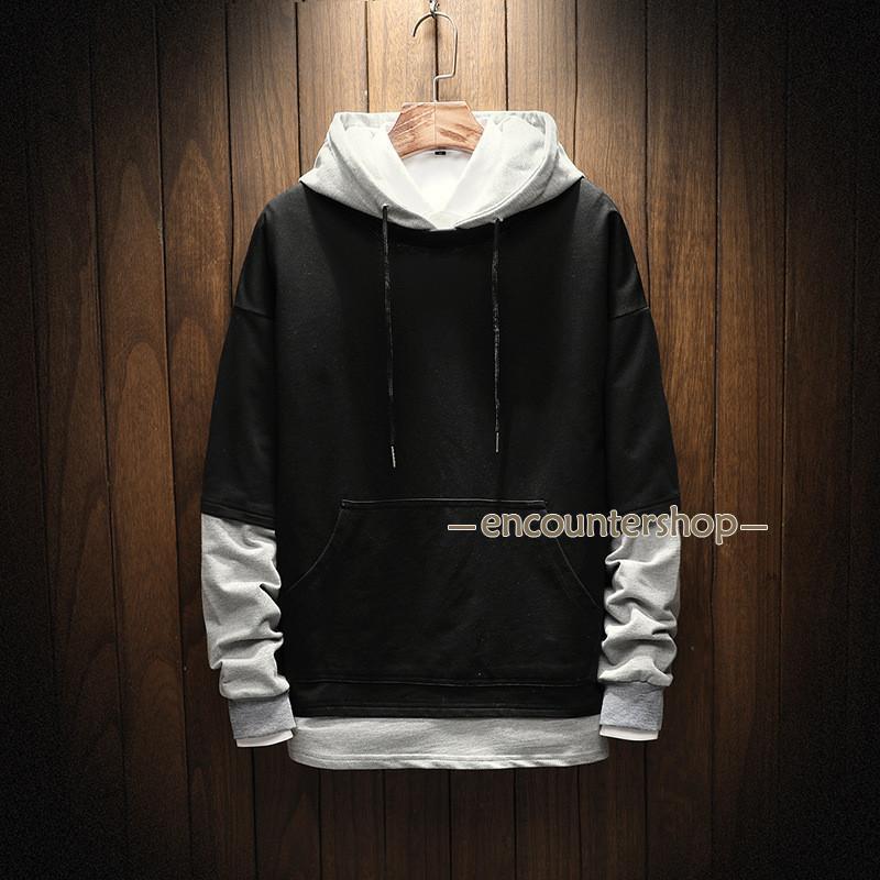 パーカー メンズ 長袖 tシャツ フード付き プルオーバーパーカー 薄手 ゆったり シンプル カジュアル スウェット スポーツウェア 運動 春服 秋 通勤