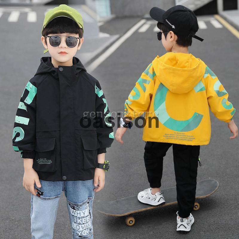 子供服 キッズ アウター 男の子 マウンテンパーカ 春秋プリント 子どもジュニア ウィンドブレーカー ジャケット ブルゾン フード 長袖ジップアップ カジュアル