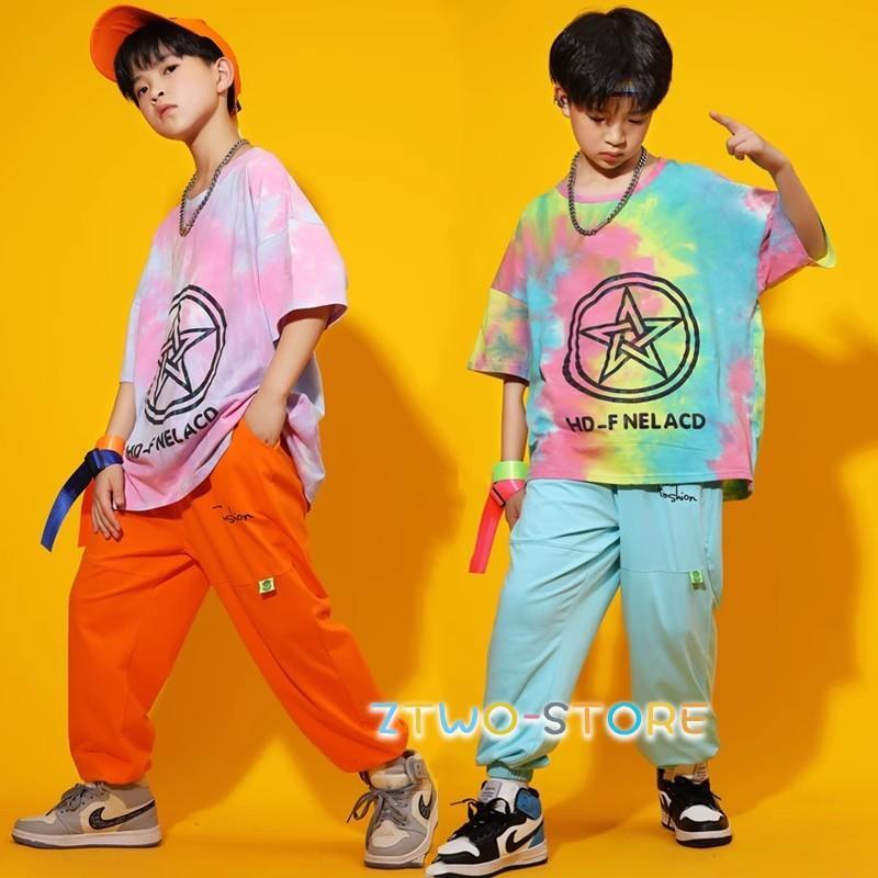 キッズダンス衣装 派手ヒップホップ セットアップ HIPHOP トップス パンツ ズボン 女の子 子供服 ジャ..