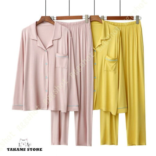 パジャマセット 便利服 モダール綿 柔らかい 長袖 ボタン 前開き ルームウェア セットアップ カラフル リボン柄 大きいサイズ ゆったり ロングパンツ パジャマセット 便利服 モダール綿 柔らかい 長袖 ボタン 前開き ルームウェア セットアップ カラフル リボン柄 大きいサイズ ゆったり ロングパンツ