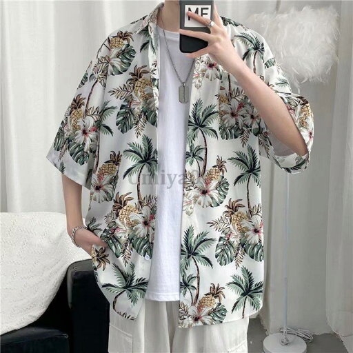 アロハシャツ メンズ 柄シャツ 半袖 カジュアルシャツ 花柄 ボタニカル おしゃれ 夏物 ハワイ カジュアル