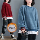 パーカー レディース 長袖 40代 ボアパーカー トップス スウェット トレーナー モコモコ ゆったり 大きいサイズ 秋新 着痩せ おしゃれ 厚手 レイヤード風