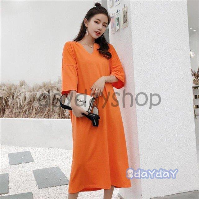 Tシャツワンピース 夏物 半袖 体型カバーワンピース ゆったり スウェットレディース 可愛い ミディアム..