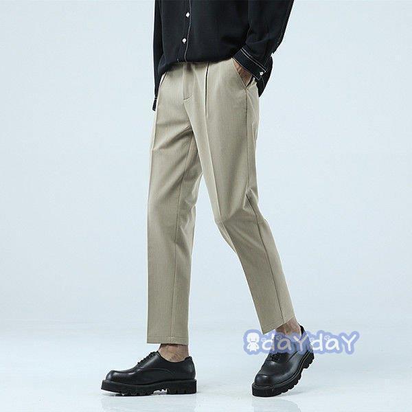 スキニー スウェット 春夏 メンズ チノパン テーパードパンツ スラックス ゆったり ファッション 九分..