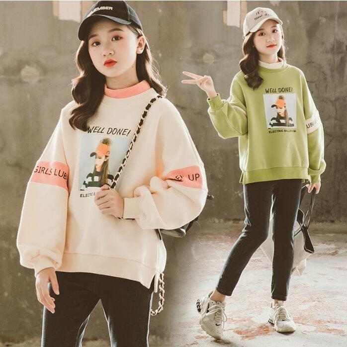 韓国子供服 トップス 女の子 冬服 スウェット トレーナー 可愛い スパンコール キッズ スウェット 防寒..