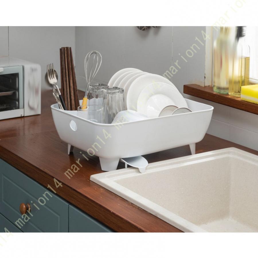 水切り 食器 かご 水切りらっく おしゃれ 大容量 食器置き キッチン収納 箸立て 自然乾燥可能 水切りラック 水切りカゴ シンク 食器水切りラック
