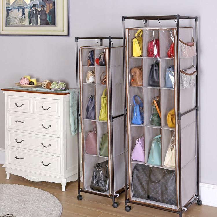 カバン収納　壁掛け袋 壁掛け収納 吊り下げ収納 省スペース バッグ収納 かばんの型崩れ防止　収納ポケット　収納ラック 吊り下げラック クローゼット