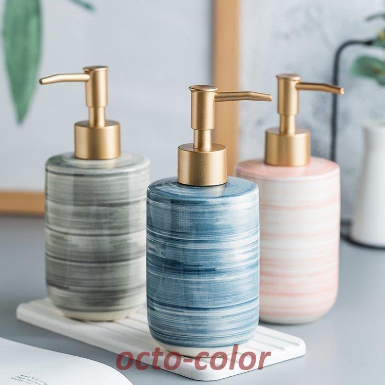 日用品雑貨 サニタリー 洗面所 歯ブラシスタンド ホルダー ラック ソープボトル ディスペンサー コップ ソープディッシュ ピンク 24]