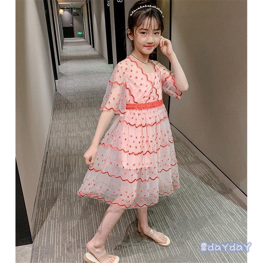 子供服 ワンピース 春夏 女の子 キッズワンピース 半袖 チュール チュニック 子供ドレス ジュニア おしゃれ カジュアル お姫様 結婚式 可愛い 新品 150cm 160cm