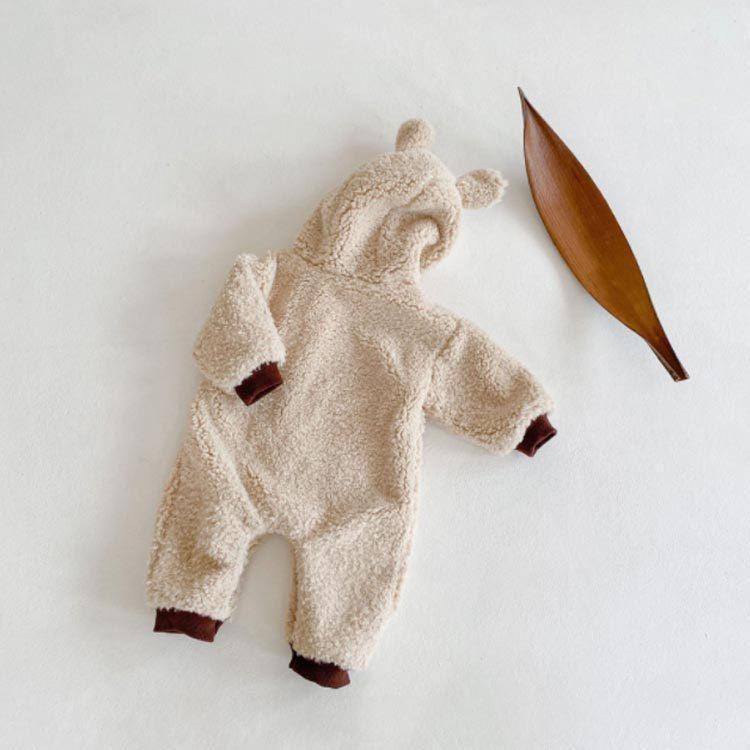 ボア　ロンパース カバーオール　サンタ クリスマス 　衣装　鹿 赤ちゃん 着ぐるみ 裏起毛 出産祝い ベビー服 防寒着 冬 新生児服 子供服