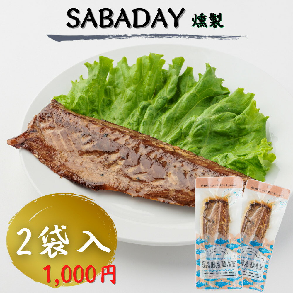 SABADAY 燻製 2袋入 送料無料 1000円ポッキリ 高知 お土産 受賞 お得品 鯖 サバ 塩 加工品 手軽 お試し おつまみ 炊き込み パスタ サラ..