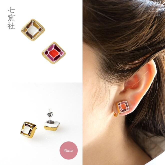 もざいく らんたん 小 ピアス【美濃