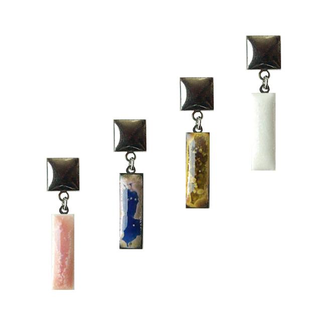 れん 結晶 ピアス【美濃焼 陶芸作家 ののむらみなみ やきもの 陶器 陶磁器 タイル アクセサリー ハンドメイド 浴衣 和服 着物 ギフト プレゼント 宵 黄昏...