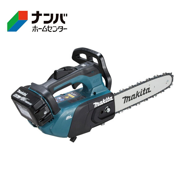 【仕様】 ●カラー：青 ●80TXL仕様 250mmスプロケットノーズバー ●バッテリ：BL1860B(6.0Ah)×1本 ●充電器：DC18RF 約27分(実用充電)、 約40分(フル充電) ●電動機：DCブラシレスモータ ●使用可能：バッテリリチウムイオンバッテリ ●電圧：直流18V ●チェーンスピード0～24.0m／秒（0～1,440m／分） ●チェーン形式：80TXL/25AP ［チェーンオイル］ ●使用オイル：マキタ純正チェーンオイル ●タンク容量：140mL ●給油方式：自動 ［振動3軸合成値］ ●80TXL：＜2.5m/s&sup2; ●25AP：4.5m/s&sup2; 【商品特長】 ●23mlエンジン式クラスで軽快作業 ●最適バランス設計 ●縦向き、横向きの切り返し時のストレスを軽減 ●粘り強い使用感 ●エンジン式同等の優れた加速性能 ●｢リトリガ｣不要で素早く再起動(ロック時) ●新型スイッチ採用 ●クイック着脱フック ●防滴・防じん｢アプト｣ ●薄刃 80TXL仕様 ●高所の枝払い作業に ●入り組んだ枝のせん定に ●脱落防止ナット ●オイルタンク残量窓 ●金属製チェーンキャッチャ ●トリガ変速 ●対応する18Vバッテリは圧倒的な互換性 【使用上の注意】 ●使用上の注意をよくお読みになりご使用下さい。