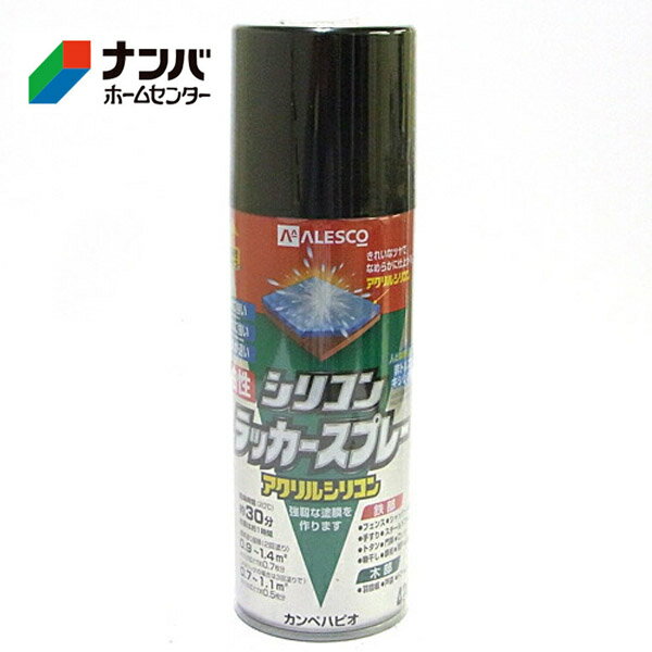 【カンペハピオ】スプレー塗料 シリコンラッカースプレー【420ml つやけしブラック】