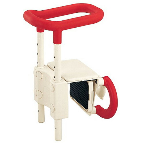 【アロン化成】介護用品 介護 入浴用品 浴槽用手すり 安寿 高さ調節付浴槽手すり【UST-130 レッド】