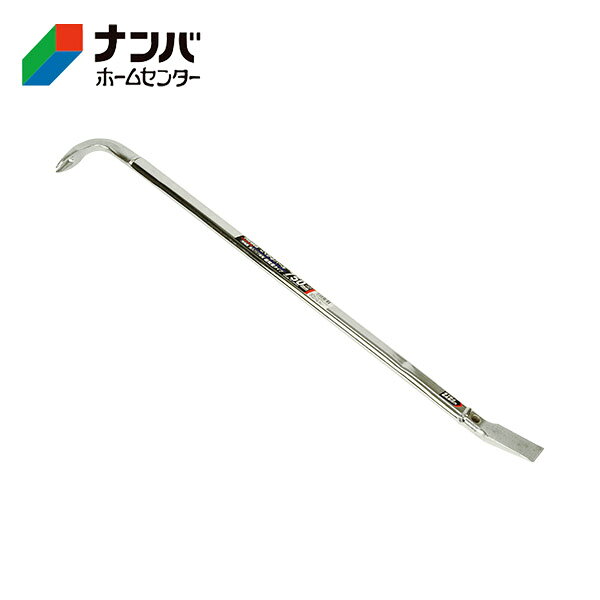 【仕様】 ●サイズ：全長750×尾幅29mm ●重量：1120g ●クロームメッキ仕上 ●落下防止ケーブル用穴付 【商品特長】 ●全体のバランス、使用のし易さを追求した形状です。 ●パイプは全体焼入れで強力です。 ●くぎ抜き、テコ(重量物の移動)、壁材・床材等のはがし作業に使用できます。 【使用上の注意】 ●使用上の注意をよくお読みになりご使用下さい。