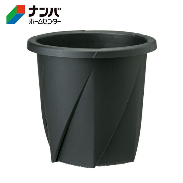 【仕様】 ●規格：35型 ●カラー：ブラック ●サイズ（mm）：φ350×H330 ●容量：16.5L ●内寸上部サイズ（mm）：295×295×H290 ●内寸下部サイズ（mm）：220×220 ●材質：ポリプロピレン ●スリット構造 【商品の特長】 ●植物の移動に便利なフランジと安定感を高めた寸胴設計 ●機能性と高いデザイン性を両立させた目立たないスリット形状。 ●排水と通気性を高めた鉢底設計。高い鉢底で地表からの熱の影響を軽減。