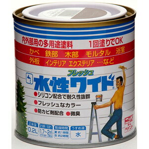 【ニッペホームプロダクツ】水性塗料 水性フレッシュワイド【多用途 0.2L ブルー】