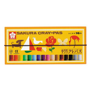 【メール便適用商品】【サクラクレパス】クレパス クレパス16色 ゴム付【LP16R】