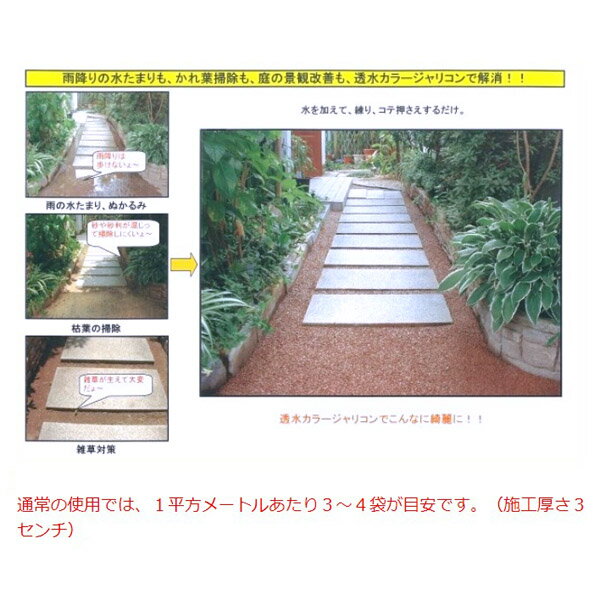 【K】【テラダ】固まる砂利透水ジャリコン【グレー 15kg グレー】
