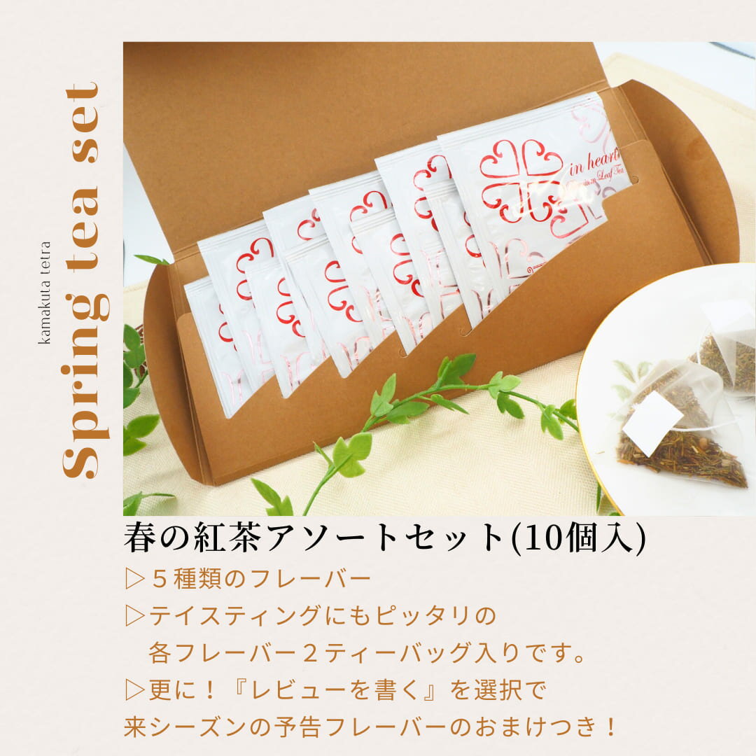 (商品レビュー投稿でティーバックがもう1種類！）春にぴったりなフレーバー 紅茶ティーバック5種（各2個ずつ） 【和桜ルイボス、桜と水蜜白桃の紅茶、さくらんぼう紅茶、さくらんぼうルイボス、ダージリンティー】