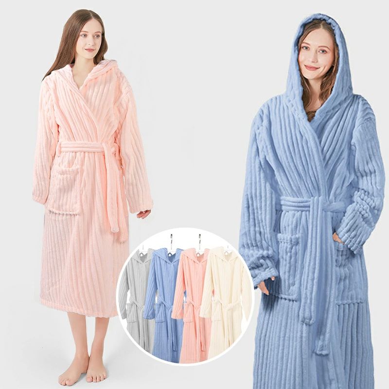バスローブ レディース もこもこ 厚手 カップル ストライプ 速乾 タオル地 ママ バスローブ単品 大きいサイズ 高級 ガウン ルー